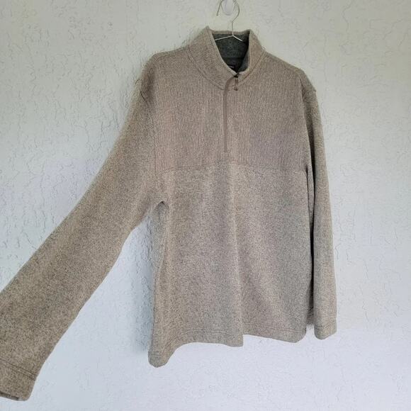 Van Heusen Pullover Sweater Beige Mens Size XL 1 4 Zip Classic Fit Long Sleeve - Picture 3 of 9